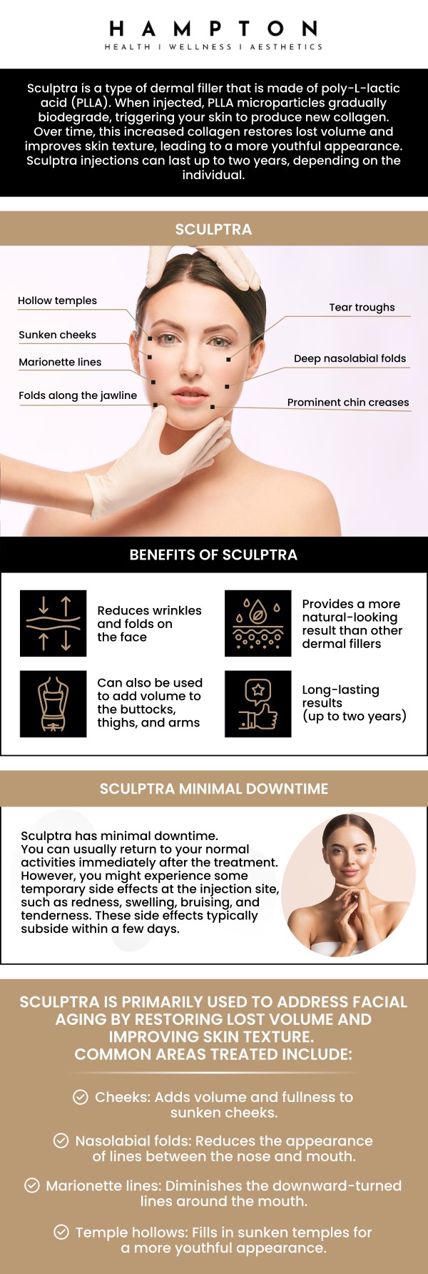 Common questions asked by clients: What are Sculptra injections, and how do they work? Who is an ideal candidate for Sculptra injections? How long do the results of Sculptra injections last? Are there any side effects associated with Sculptra injections? For more information, contact us or schedule an appointment online. We are conveniently located at 2543 Route 52 Hopewell Junction, NY 12533. We serve patients from Hopewell Junction NY, Stormville NY, Beekman NY, Wappingers Falls NY, Kent NY, Pawling NY, and surrounding areas.